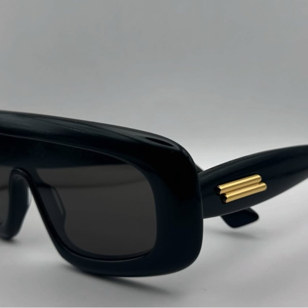 Bottega Veneta Black Sunglasses with Gold Accents